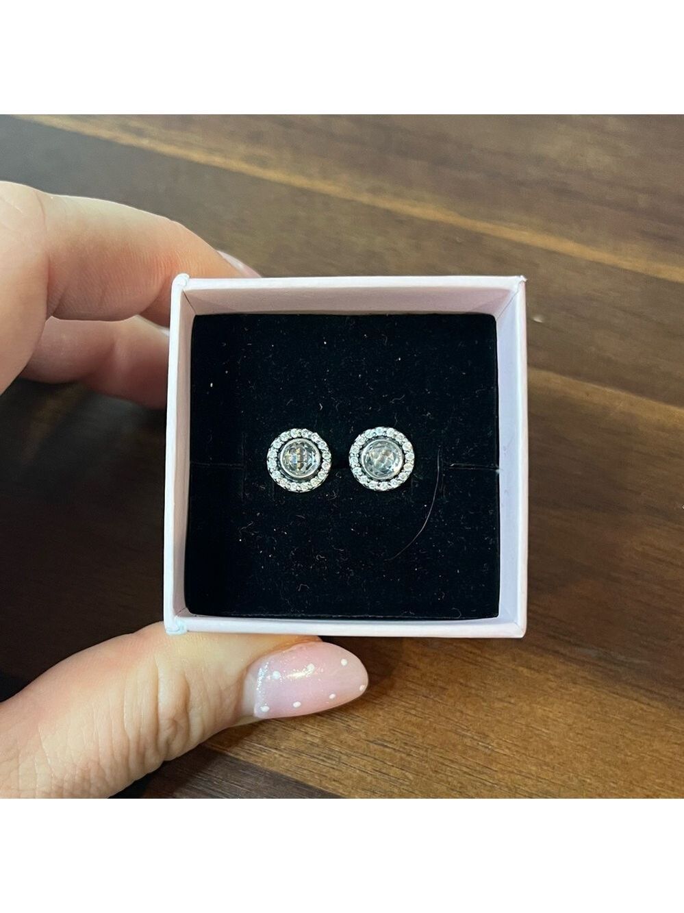 Pandora Legacy Halo Stud Earrings 925 Sterling Silver Clear CZ | Timeless Studs